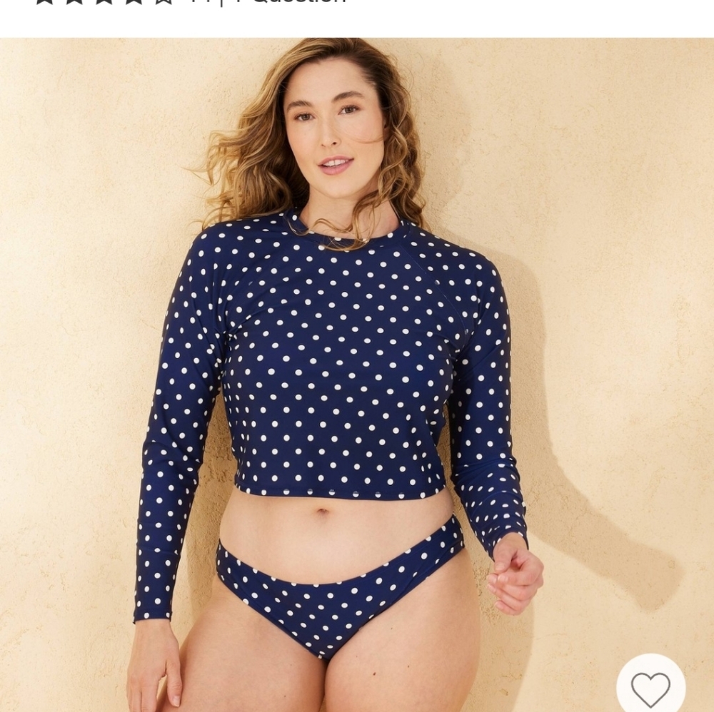 Shade & Shore Long Sleeve Rash Guard Swim TOP ONLY